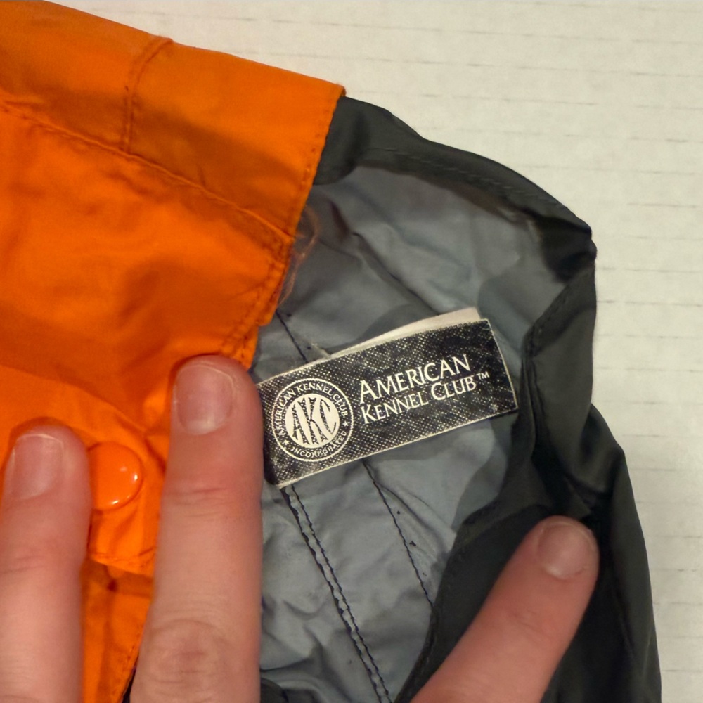 American Kennel Club Dog Rain Jacket Orange Reflective AKC Pet Coat - Picture 6 of 7